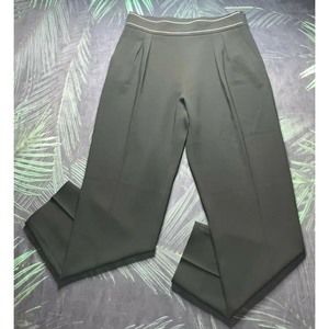 Max Mara EUC Pianoforte Black White Trim Wide Leg High Rise Trouser Pants - 14